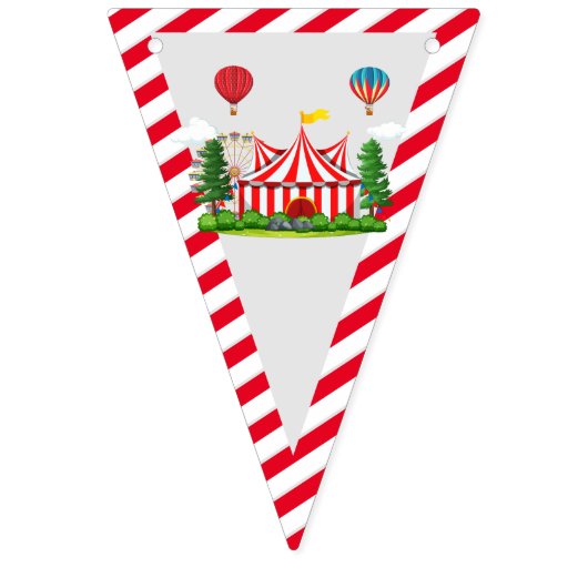 Circus Carnaval thema Verjaardagsfeest Vlaggetjes (Eerste vlag)