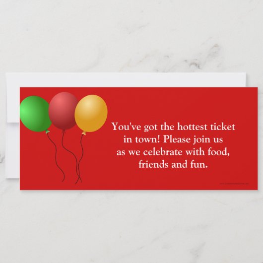 Circus Carnaval Ticket Aangepaste Uitnodigingen (Achterkant)