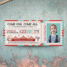Circus Carnaval Ticket Foto Verjaardag Kaart