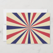 Circus Carnaval Ticket Rood Blauw Baby shower Uitn Kaart (Achterkant)