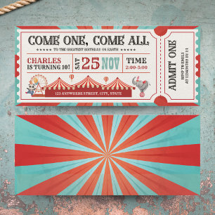 Circus Carnaval Ticket Verjaardag Kaart