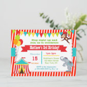 Circus Carnaval Ticket Verjaardagsfeest Uitnodigin Kaart (Staand voorkant)