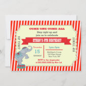 Circus Carnaval Ticket Verjaardagsfeest Uitnodigin Kaart (Voorkant)