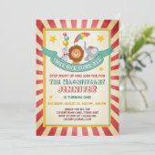  Circus carnaval uitnodiging (Staand voorkant)