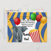 Circus Carnaval Verjaardag / Dank u Briefkaart (Voorkant / Achterkant)