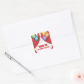 Circus Carnaval Verjaardag Dank u Sticker (Envelop)