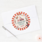  Circus Carnaval Verjaardag Ronde Sticker (Envelop)