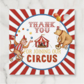 Circus carnaval verjaardags- of baby shower gunst  bedankjes labels (Achterkant)