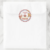 Circus carnaval verjaardags- of baby shower gunst  ronde sticker (Tas)