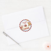 Circus carnaval verjaardags- of baby shower gunst  ronde sticker (Envelop)