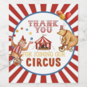 Circus carnaval verjaardags- of baby shower gunst wijn etiket (Enkel label)