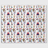 Circus Carnaval verjaardagsfeest Baby shower Cadeaupapier (Vlak)