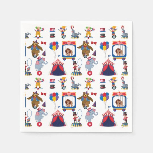Circus Carnaval verjaardagsfeest Baby shower Servet (Voorkant)