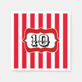 Circus carnaval verjaardagsfeest DIY AGE strepen Servet