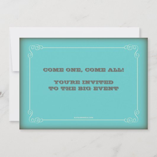  Circus Carnaval Verjaardagsfeest Ticket Kaart (Achterkant)