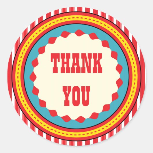 Circus carnaval verjaardagsfeestje dank u Sticker (Voorkant)