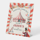 Circus Carnaval Verjaardagsteken Reclamebord Met Voetstuk (Voorkant)