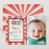 Circus carnaval verjaardagsuitnodiging Big Top Kaart (Voorkant / Achterkant)