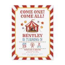 Circus Carnaval Verjaardagsuitnodiging