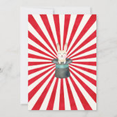 Circus carnaval verjaardagsuitnodiging circus part kaart (Achterkant)