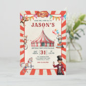  Circus Carnaval Verjaardagsuitnodiging Kaart (Staand voorkant)