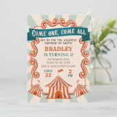 Circus Carnaval Verjaardagsuitnodiging Kaart (Staand voorkant)