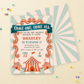  Circus Carnaval Verjaardagsuitnodiging Kaart