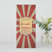 Circus Carnaval Vintage Wedding Programma's (Staand voorkant)