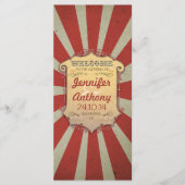Circus Carnaval Vintage Wedding Programma's (Voorkant)