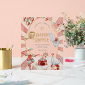 Circus Carnival Baby Shower Diaper Raffle Acryl Bord (Huwelijk)