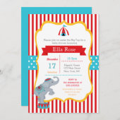 Circus Carnival Baby Shower Invitaties Kaart (Voorkant / Achterkant)