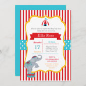 Circus Carnival Baby Shower Invitaties Kaart (Voorkant / Achterkant)