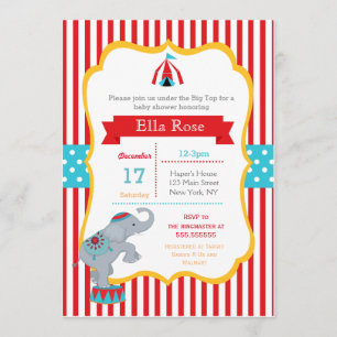 Circus Carnival Baby Shower Invitaties Kaart