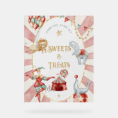 Circus Carnival Baby Shower Sweets and Treats  Acryl Bord (Voorkant)