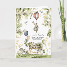 Circus Carnival | Baby shower Woodland Hartelijk d Bedankkaart