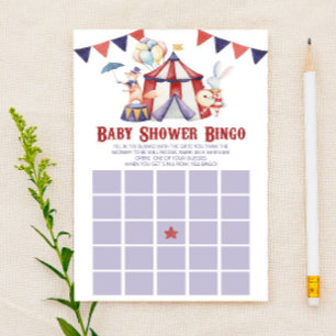 Circus Carnival Bingo Baby shower Game Briefpapier