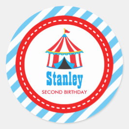 Circus Carnival Birthday Baby shower Ronde Sticker