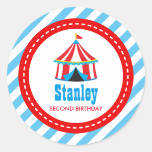 Circus Carnival Birthday Baby shower Ronde Sticker