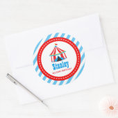 Circus Carnival Birthday Baby shower Ronde Sticker (Envelop)