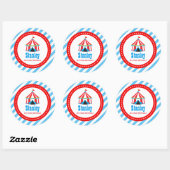 Circus Carnival Birthday Baby shower Ronde Sticker (Vel)