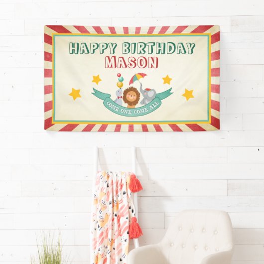 Circus Carnival Birthday Banner  Partij (Insitu)