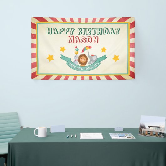Circus Carnival Birthday Banner  Partij (Beurs)