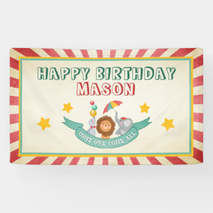 Circus Carnival Birthday Banner Partij