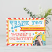 Circus Carnival Birthday Dank je wel Big Top Bedankkaart (Staand voorkant)