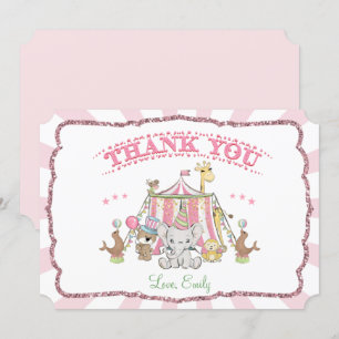Circus Carnival Birthday Dank je wel Kaart