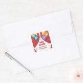 Circus Carnival Birthday Dank je wel Vierkante Sticker (Envelop)