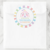Circus carnival Birthday Dank u voor het rond labe Ronde Sticker (Tas)