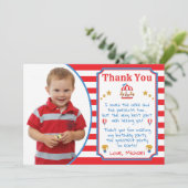 Circus Carnival Birthday Hartelijk dank, kaart met (Staand voorkant)