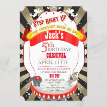 Circus Carnival Birthday Invitatie