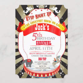  Circus Carnival Birthday Invitatie Kaart